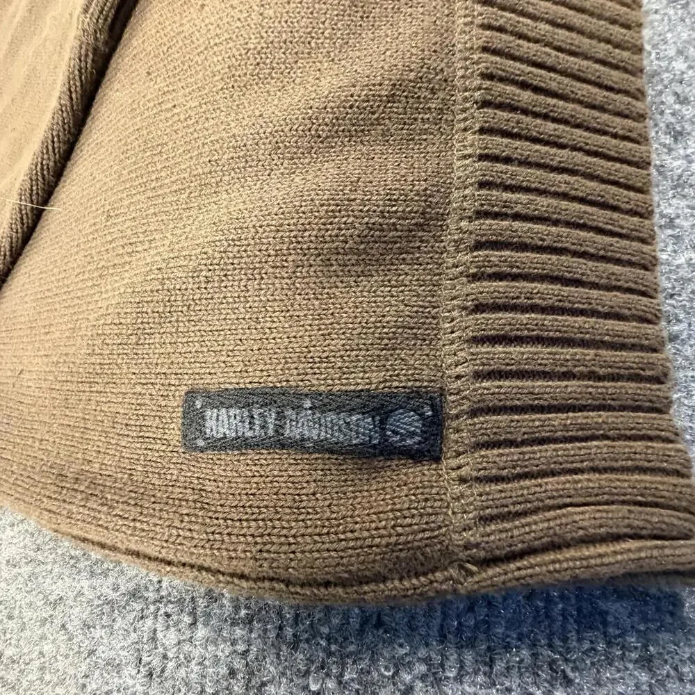 Harley-Davidson Brown Cotton Half-Zip Sweater XL #902‎